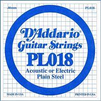 D'ADDARIO PL018 Single Plain Steel 018