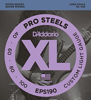 D'ADDARIO EPS190 ProSteels Bass, Custom Light, 40-100, Long Scale